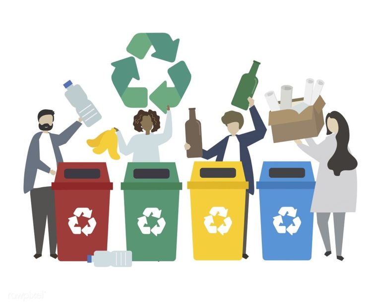 People advertising proper recycling